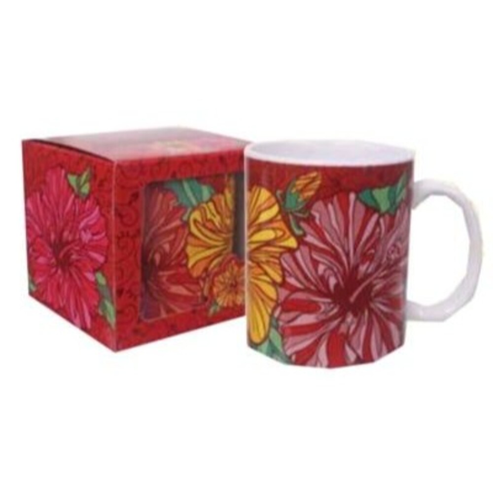 NIP New The Islander Group Hawaiian Natural Stoneware Tropical Hibiscus Mug